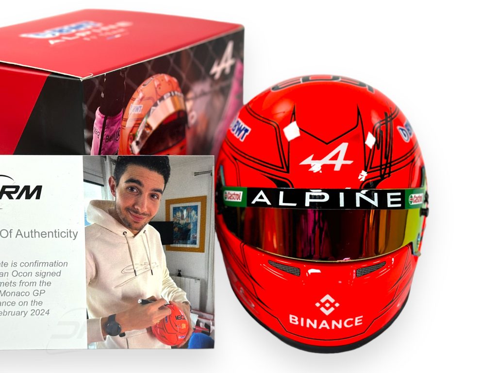 Signed Esteban Ocon 2023 Monaco GP Alpine Bell 1:2 Helmet
